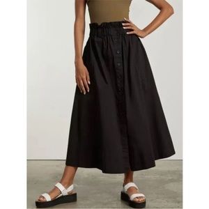 NWT Everlane Easy Button-Front Skirt in Black M